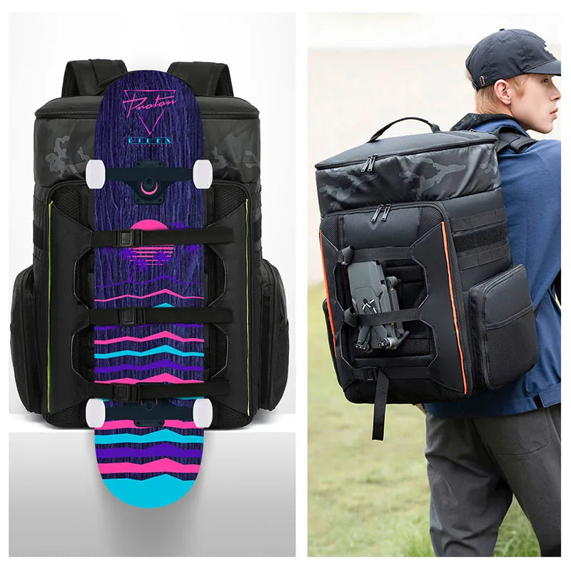 Mochila para drones y equipo de escalada: bolsa grande para fotografía, deportes y actividades al aire libre, con compartimento para portátil y separación de artículos secos/húmedos; apta para viajes de negocios.