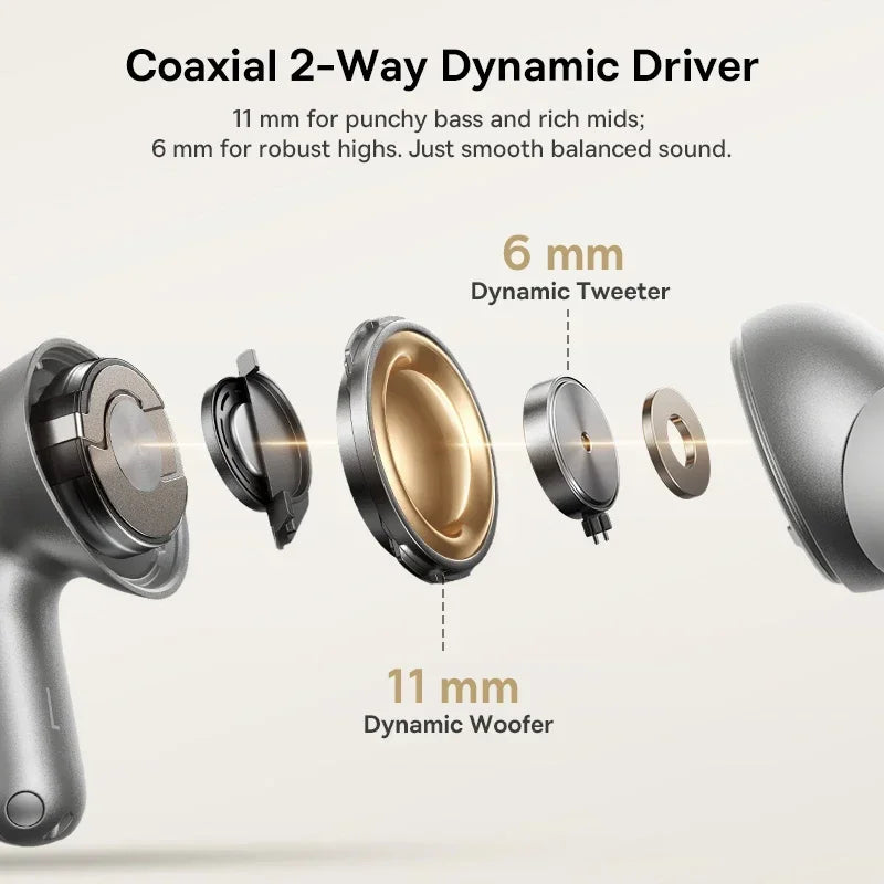Baseus Bowie MP1 TWS Wireless Bluetooth 6.0 Headphones with Active Noise Cancellation (ANC), Hi-Fi Earbuds, High-Resolution, LDAC, and ENC