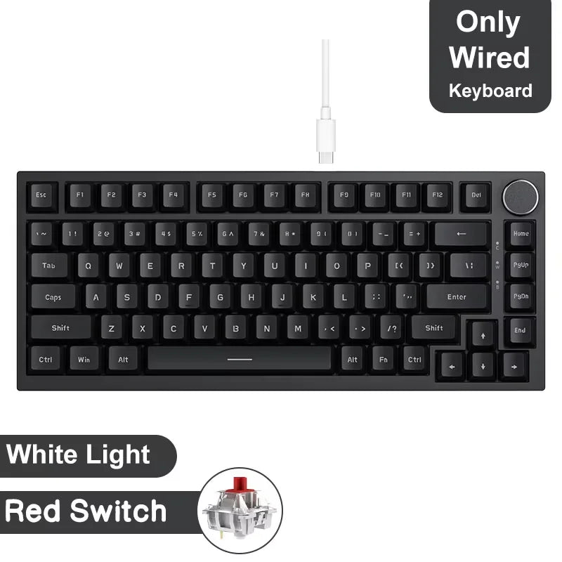 Teclado mecánico inalámbrico AJAZZ AK820/Pro Bluetooth 5.1 2.4G USB-C con cable intercambiable en caliente RGB para juegos con junta con