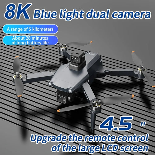 L600 PRO MAX GPS Drone Professional 8K 3-Axis Gimbal HD Dual Camera Obstacle Avoidance FPV Brushless 5G WIFI RC Quadcopter Toys