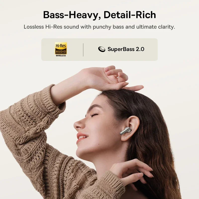 Auriculares Baseus Bowie MP1 TWS inalámbricos con Bluetooth 6.0, cancelación activa de ruido (ANC), auriculares Hi-Fi, alta resolución, LDAC y ENC