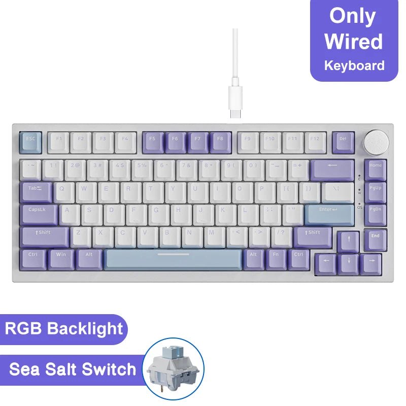 Teclado mecánico inalámbrico AJAZZ AK820/Pro Bluetooth 5.1 2.4G USB-C con cable intercambiable en caliente RGB para juegos con junta con