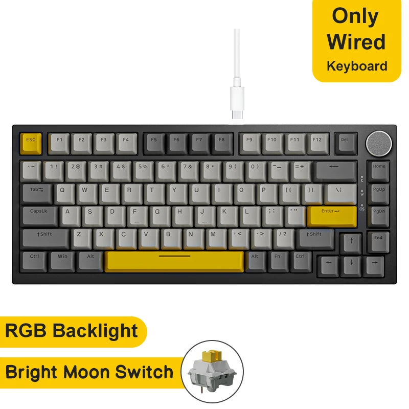 Teclado mecánico inalámbrico AJAZZ AK820/Pro Bluetooth 5.1 2.4G USB-C con cable intercambiable en caliente RGB para juegos con junta con