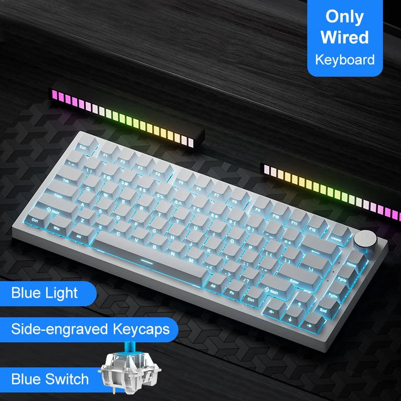 Teclado mecánico inalámbrico AJAZZ AK820/Pro Bluetooth 5.1 2.4G USB-C con cable intercambiable en caliente RGB para juegos con junta con