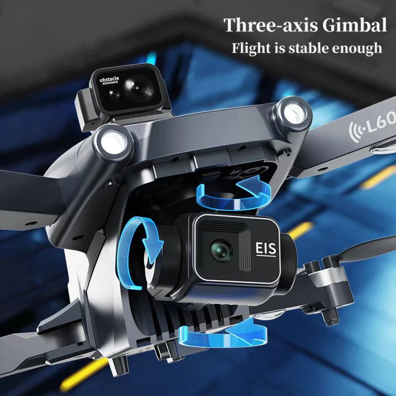 Dron profesional L600 PRO MAX con GPS, cámara dual HD 8K, estabilizador (gimbal) de 3 ejes, sistema de evitación de obstáculos, FPV, motores sin escobillas, WiFi 5G y control remoto.