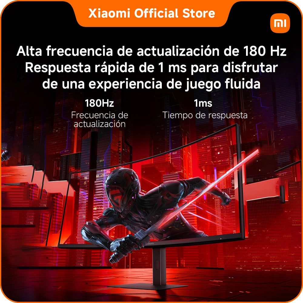 Xiaomi Curved Gaming Monitor G34Wqi, 180Hz High Refresh Rate, Wqhd Ultra-Wide Screen, 95% Dci-P3, 100% Srgb