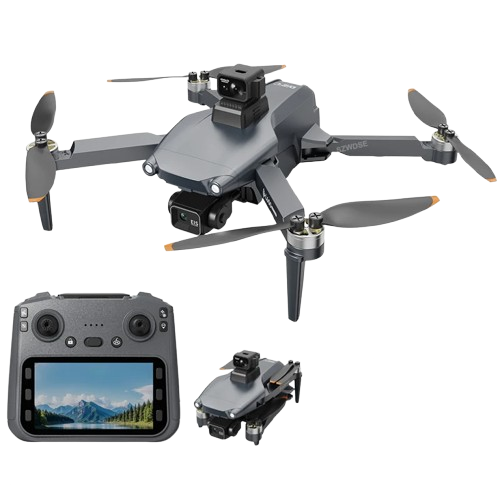 Professional L600 PRO MAX drone with GPS, 8K HD dual camera, 3-axis gimbal, obstacle avoidance system, FPV, brushless motors, 5G WiFi, and remote control.