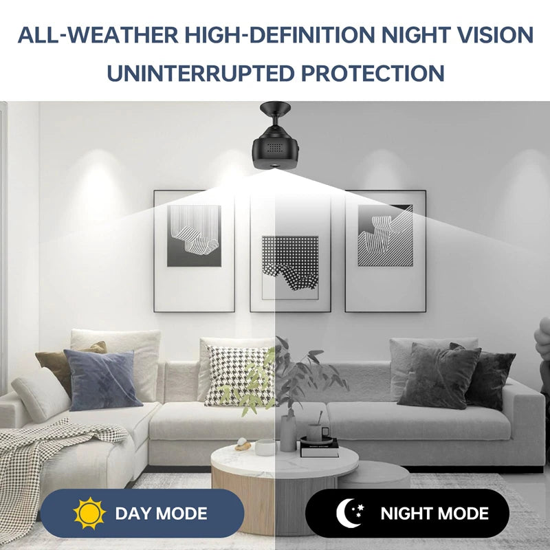 Minicámara inteligente 4K con visión nocturna a todo color, alta definición y WiFi; resistente al agua, con detección de movimiento y monitoreo de seguridad para el hogar.