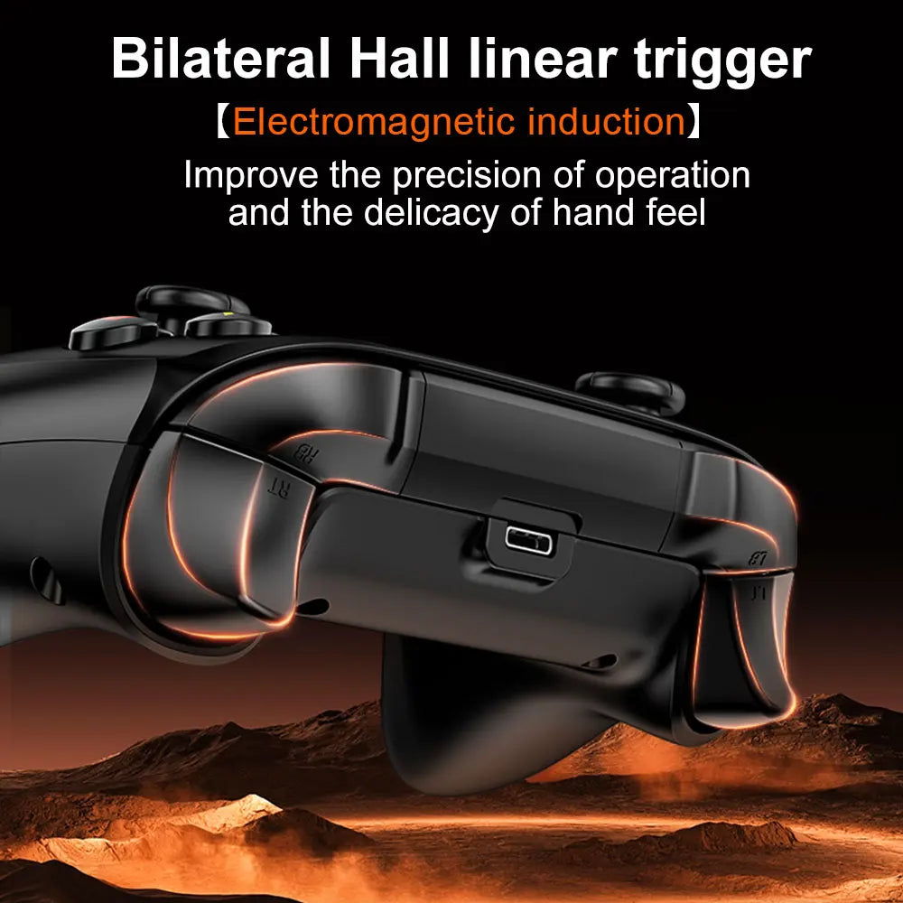 Mando inalámbrico para juegos Lenovo S02 con Bluetooth y gatillos de efecto Hall dual; compatible con Switch, PC, Android, iOS y TV.