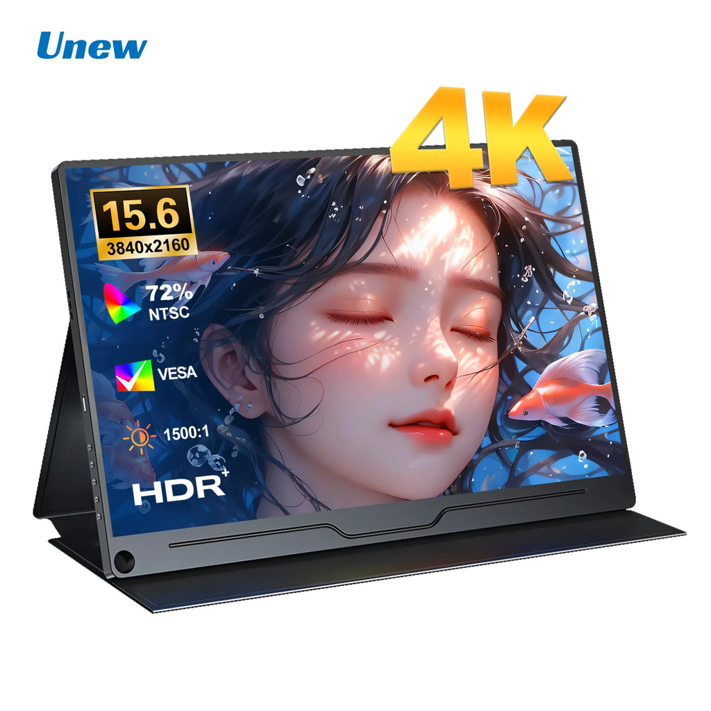 Monitor portátil para juegos 4K UHD de 15,6 pulgadas: pantalla externa para PC, PS5, PS4, Xbox, Switch, portátil, tableta y teléfono (oferta para Europa)