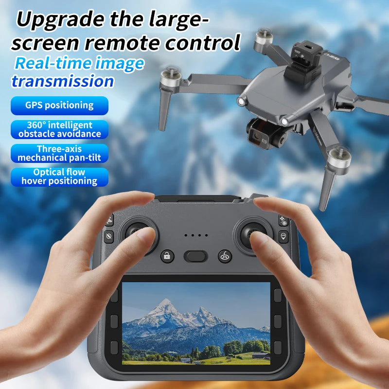 Dron profesional L600 PRO MAX con GPS, cámara dual HD 8K, estabilizador (gimbal) de 3 ejes, sistema de evitación de obstáculos, FPV, motores sin escobillas, WiFi 5G y control remoto.