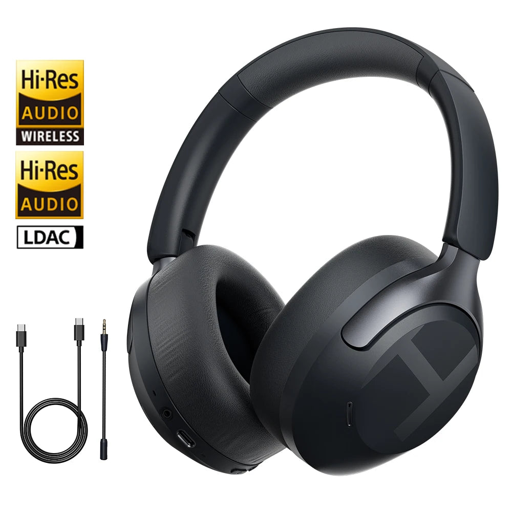 Auriculares inalámbricos HAYLOU S40 con cancelación de ruido ANC de 50 dB, audio espacial 3D de alta resolución (Hi-Res), tecnología LDAC, Bluetooth 6.0 y diseño circumaural (over-ear).