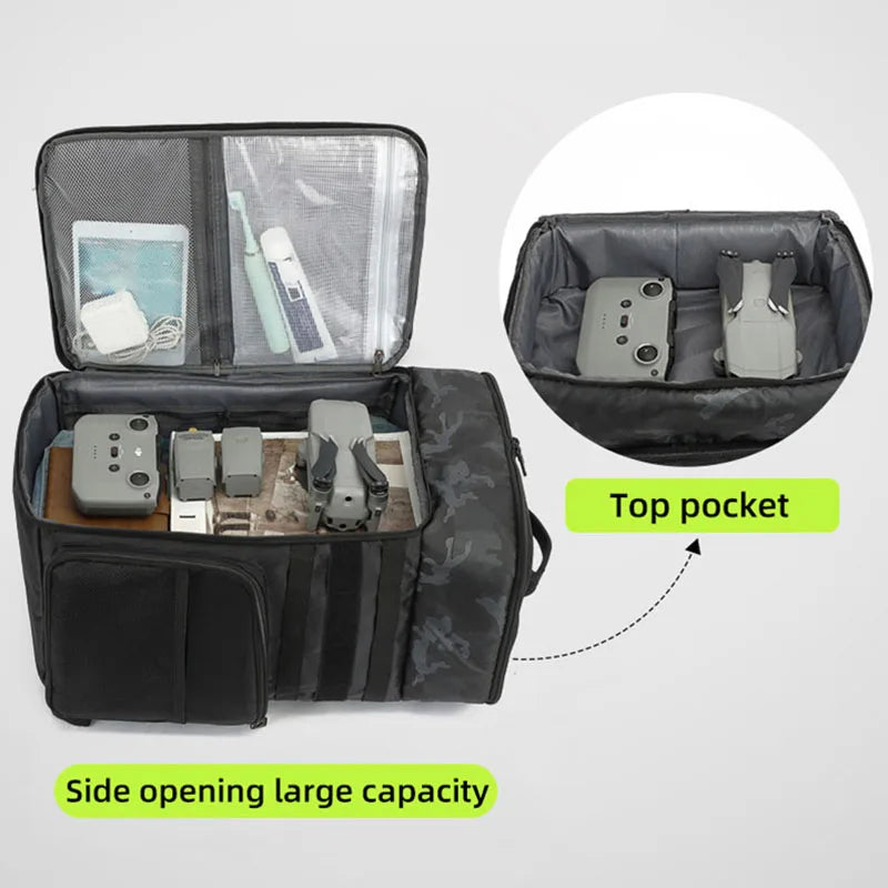 Mochila para drones y equipo de escalada: bolsa grande para fotografía, deportes y actividades al aire libre, con compartimento para portátil y separación de artículos secos/húmedos; apta para viajes de negocios.