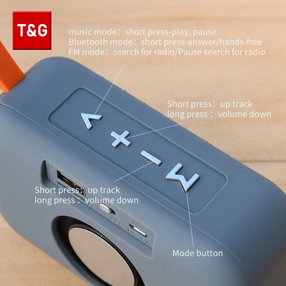 Mini barra de sonido portátil inalámbrica TG506 (Bluetooth 5.0, Hi-Fi), para interiores y exteriores; compatible con tarjeta TF y radio FM; resistente al agua.
